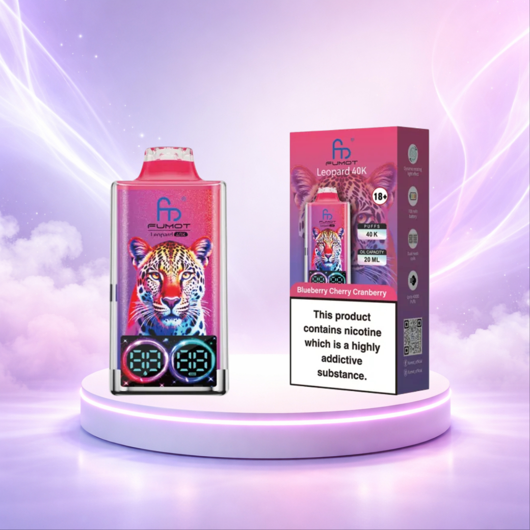 Fumot Leopard 40K España Vaper Desechable Blueberry Cherry Cranberry 40000 caladas - vaper desechable muchas caladas